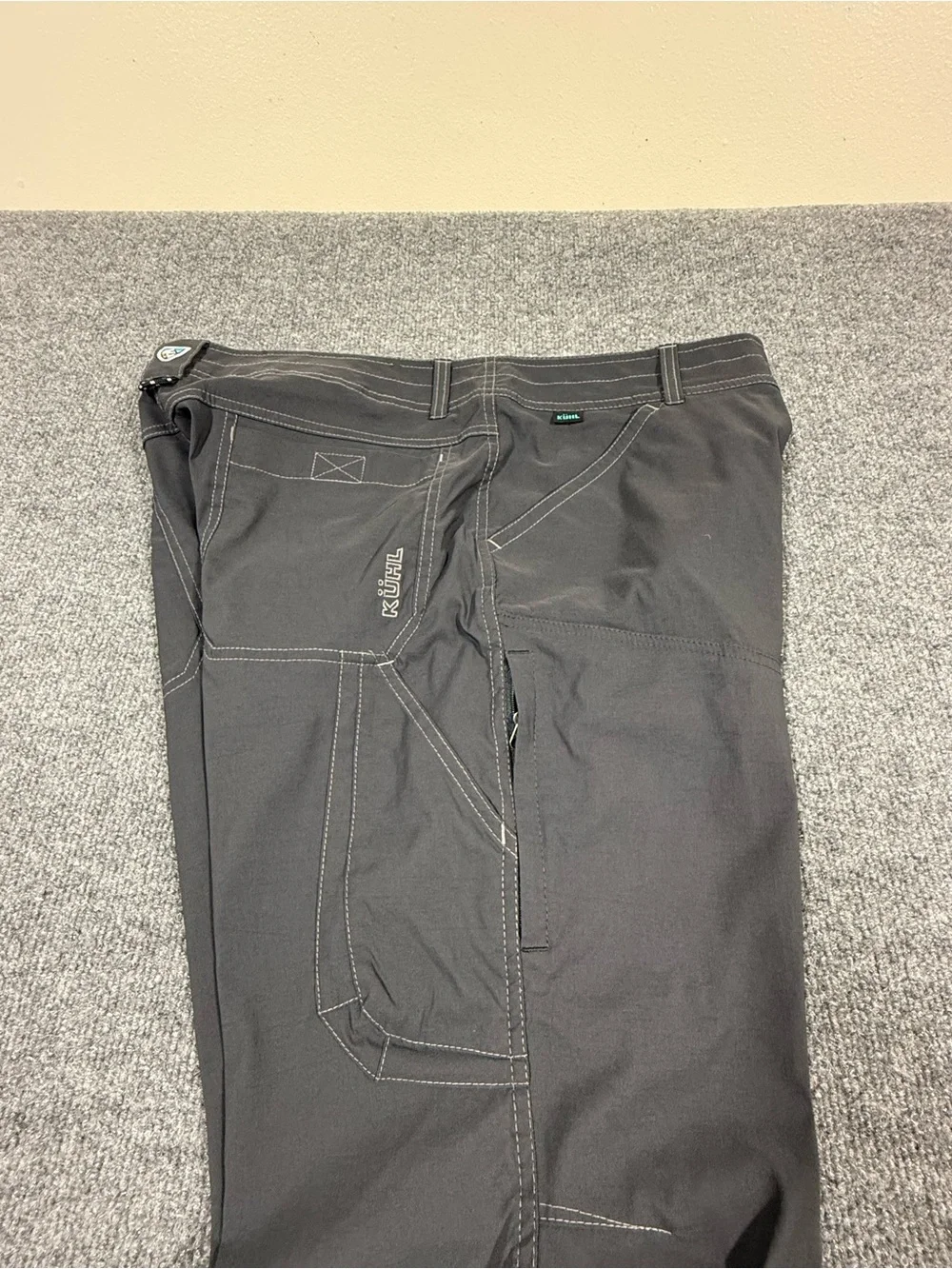 KUHL Men’s Dark Charcoal Work Pants with Contrast Stitching size 36X32